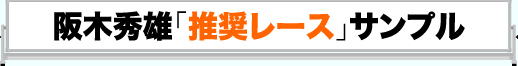 阪木秀雄推奨レースサンプル