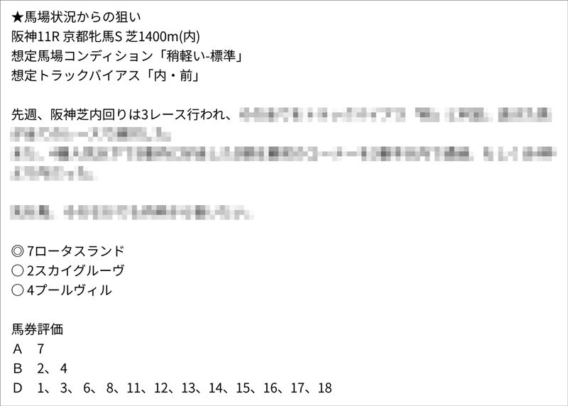 2/19(土) 京都11R 予想本文