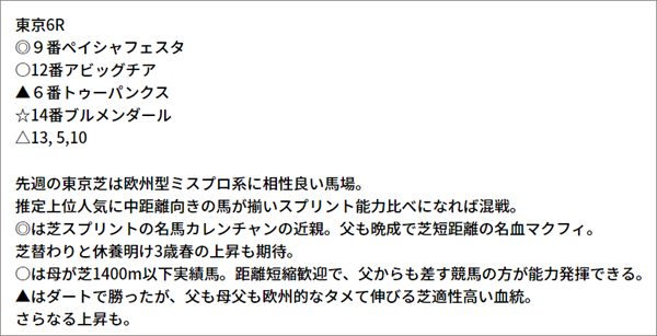 ▼5/8(土) 東京6R