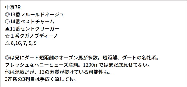 5/15(土) 中京7R
