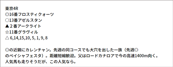 5/15(土) 東京4R