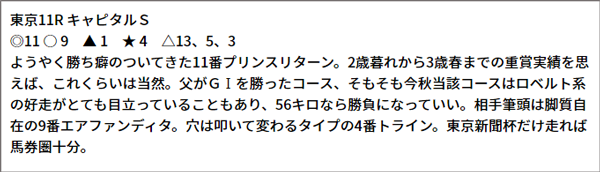 11/27(土) 東京11R 予想